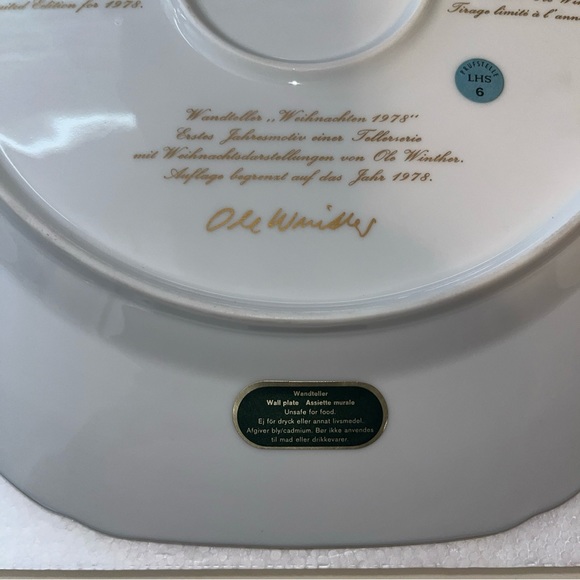 1978 Hutschenreuther Weihnachts-Teller Goddess of Christmas Plate by Ole Winther - Picture 2 of 12